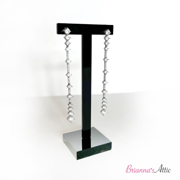 Novecento25 pendant earrings with cubic zirconia 92.5% Sterling Silver - Picture 1 of 9